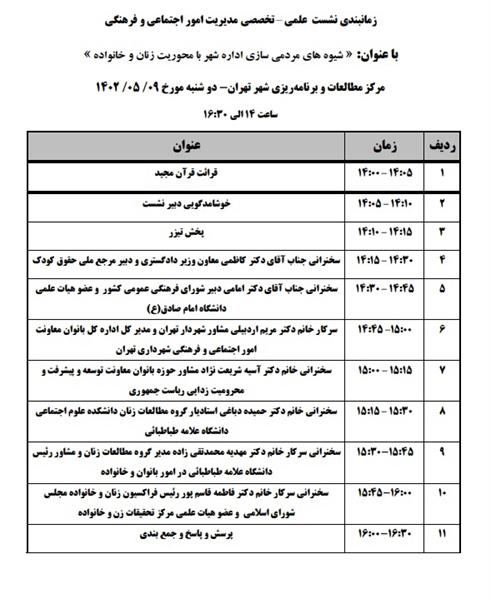 علمی – تخصصی مدیریت امور اجتماعی و فرهنگی