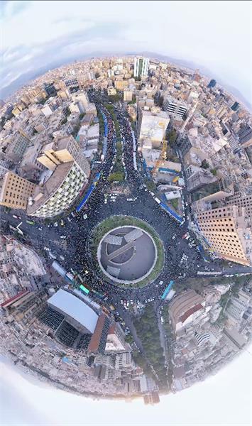 تصویر هوایی از جشن میلاد «پیامبر مهربانی» در میدان ولیعصر تهران